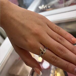 James Avery D script initial Silver Ring